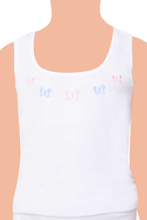 Tutku Kız Çocuk Geniş Askılı İşlemeli Atlet